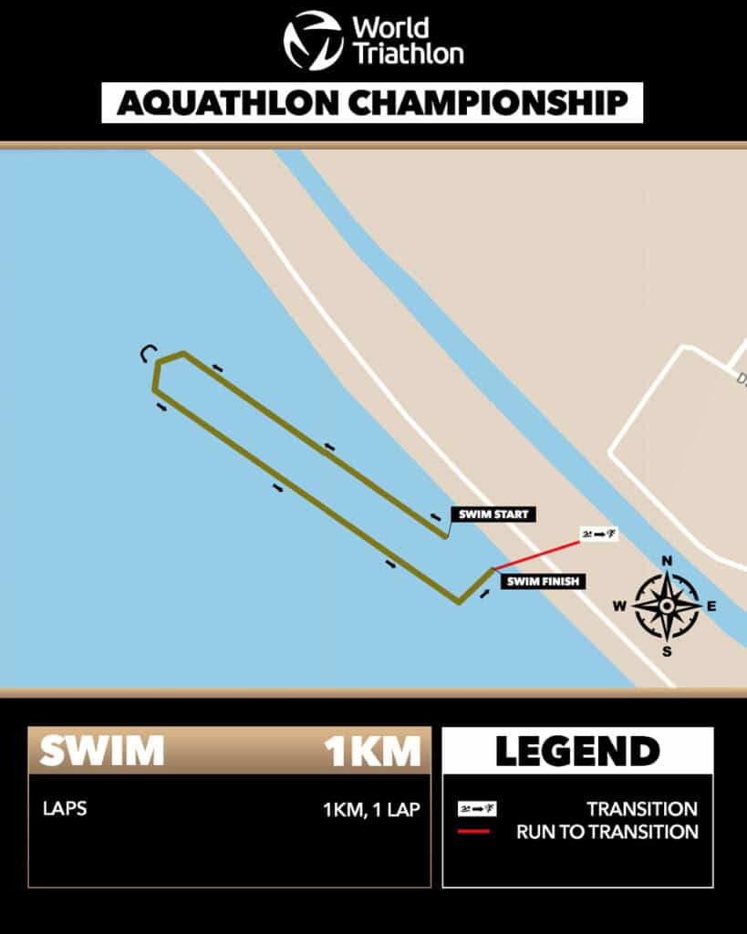 World Triathlon Aquathlon Championship Swim Course Map